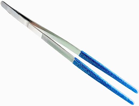 8" 20.32 cm Heavy Duty Rubber Tip Tweezers | Stainless Steel Construction | Non-Slip Grip | 3" 7.62 cm Rubber Tip | Great for Delicate Work