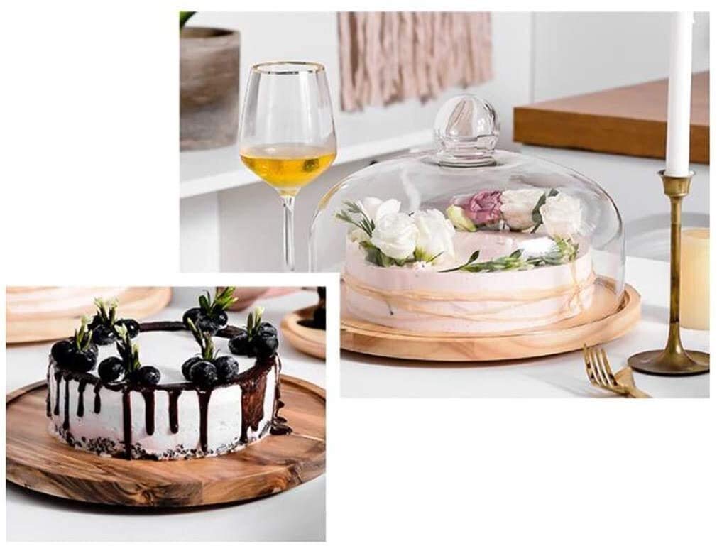 Moule à gâteau Rotatif avec dôme en Verre Transparent pour Conserver Les Fruits et la poussière (Taille : 28,2 cm) (20,4 cm)