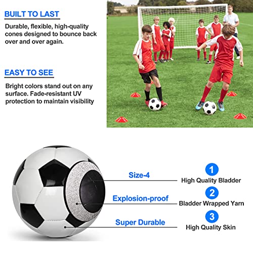 Portable Soccer Goals For Backyard, Soccer Net Set Of 2, 4' X 3' Indoor Pop Up Soccer Goal, Soccer Training Equipment For Youth, With 8 Soccer Training Cones, Soccer Ball #TOP4