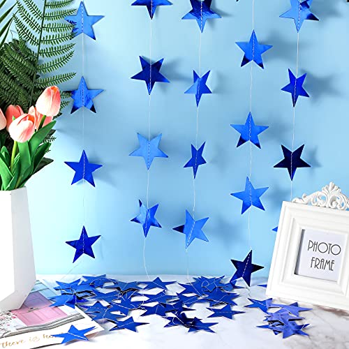 Image of Patelai Glitter Star Garland Banner 2026 Party Decor 130 Feet Star Hanging Streamers Twinkle Backdrop for Classroom Birthday Graduation Wedding Supplies(Royal Blue)