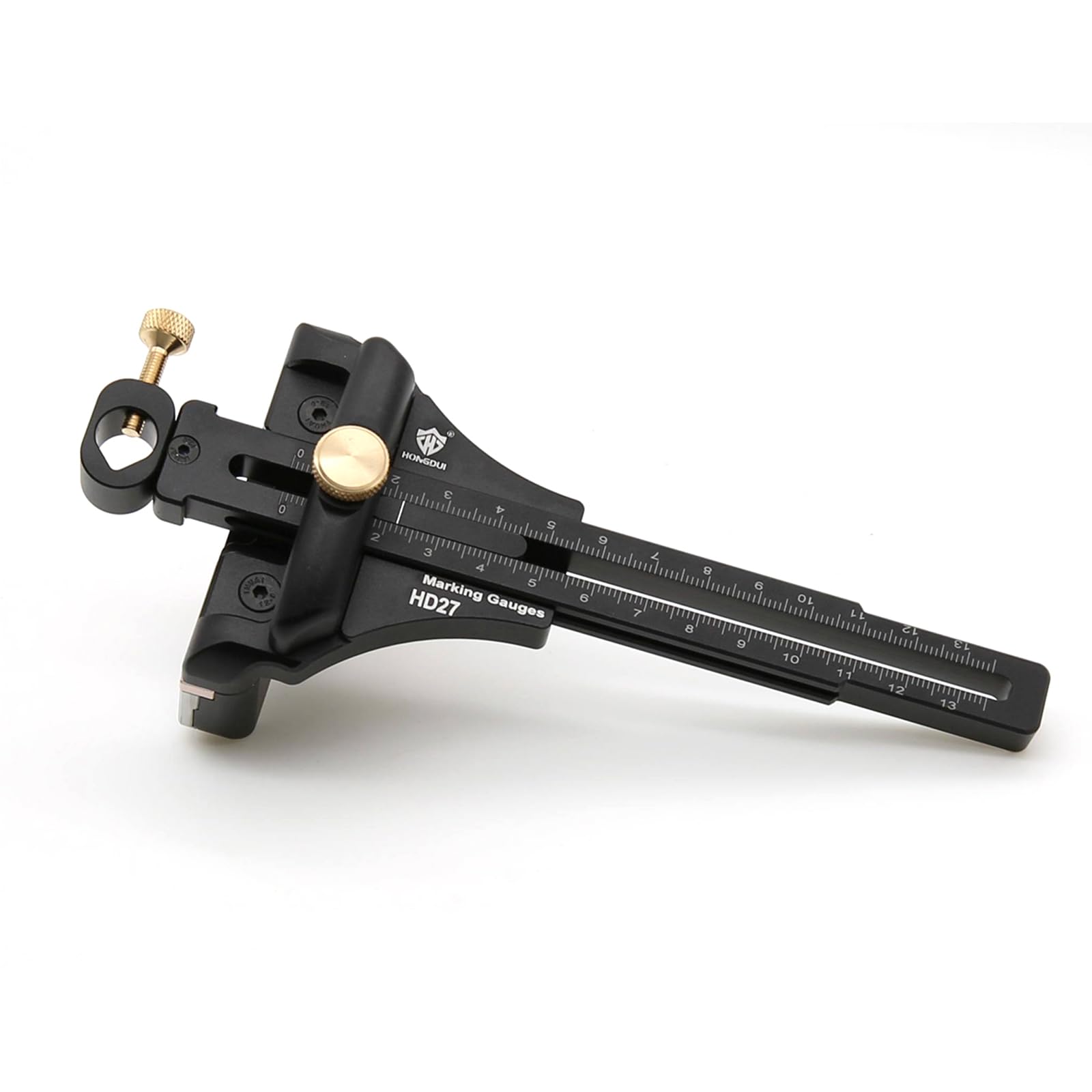 HUIOP Trazador de carpintería, regla de trazado de aleación de aluminio, herramienta de tallado de madera, marcador de trazado versátil, medidor de grabado, herramienta de medición manual