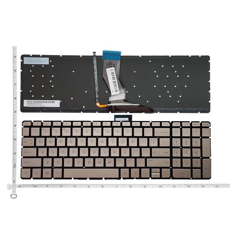 Clavier américain pour HP Pavilion 15-AB rétroéclairé or