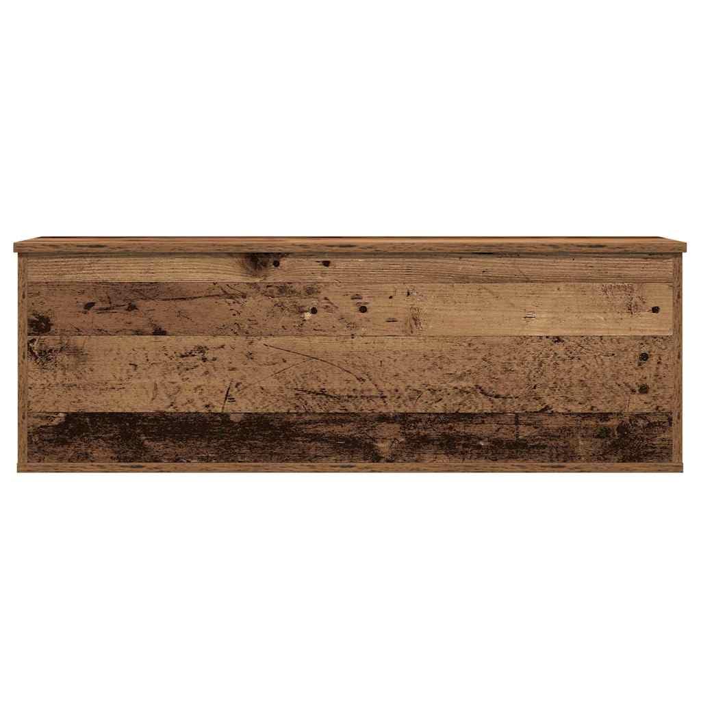 Caja de almacenamiento de madera recuperada de 102 x 35 x 35 cm con mucho espacio de almacenamiento, práctico baúl para salón, dormitorio, pasillo y habitación de los niños, versátil caja de