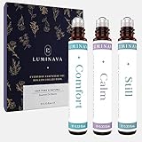 Luminava Serenity Essential Oil Blends Set, Roll On Essential Oils for Skin (Still, Comfort, Calm),