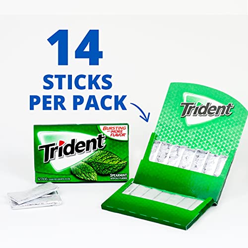 Image of Trident Spearmint Sugar Free Gum, 6 Packs of 14 Pieces (42 Total Pieces)