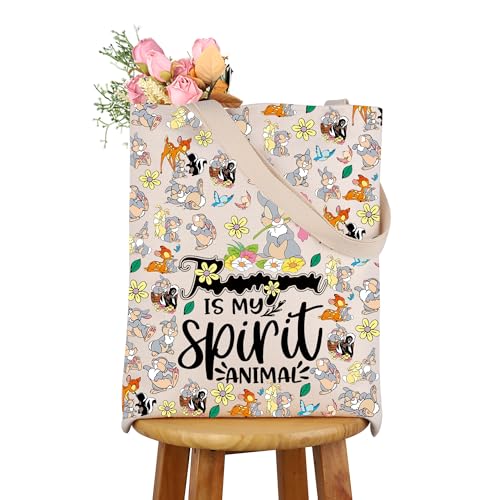 CMNIM Thumper Bunny Gifts Thumper Is My Spirit Animal Tote Bag Bambi Forest Friends Gifts for Thumper Fans Fairy Tales Gift (thumper TE)