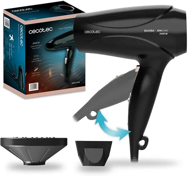 Secador de Pelo Iónico Cecotec Bamba IoniCare 5450 Power&Go Pro Fire - 2400W