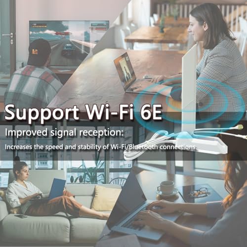 ZAHARA Antena WiFi 6E de banda dupla RP-SMA para ASUS ROG Strix B550-F Gaming WiFi II/Prime B550-PLU