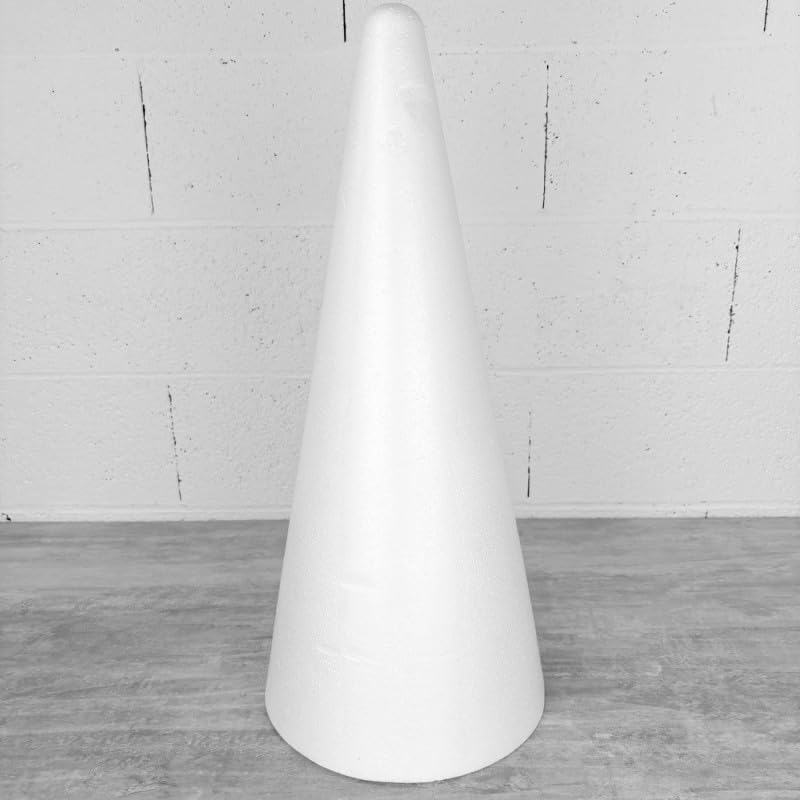 Lealoo Grand cône polystyrène Hauteur 60 cm, avec IMPACTS, Diamètre de Base 26,5 cm