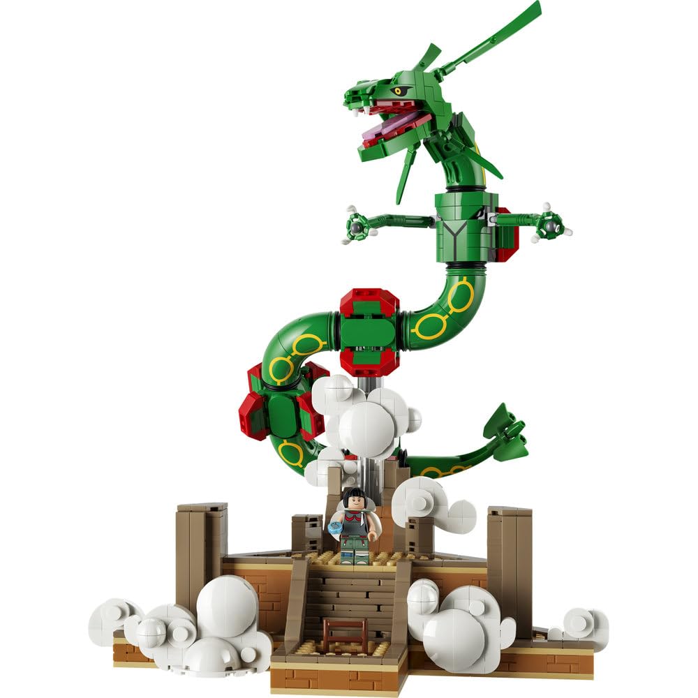 LEGO Pokémon Rayquaza 72168 | Kolekcjonerska figurka Pokémona, duży zestaw klocków dla dorosłych, prezent dla fana gry, gamingowa dekoracja, 1083 elementy