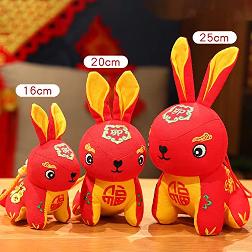 Curfair 2023 Rabbit Chinese New Year Rabbit Doll, Rabbit Plush Toy Lovely Tassel Lying Position Bunny Doll Stuffed Animal 2023 Year Zodiac Rabbit Doll New Year Gift Blue S #TOP3