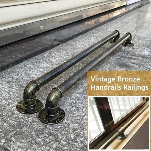 Rambarde d'escalier murale bronze vintage avec barre de maintien antidérapante