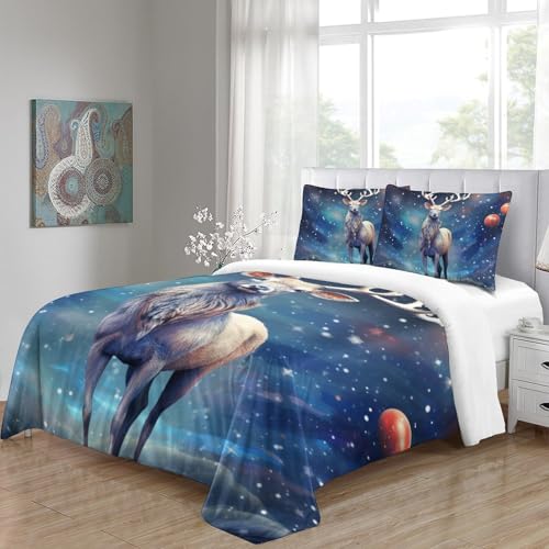 Housse de couette cerf 3D avec taies microfiche lit Super King - 5