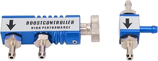 Qinlorgo Kit de Control de Turbo del Motor,Controlador Turbo Boost Ajustable,Kit De Controlador Turbo Boost Manual AleacióN De Aluminio 1-30psi Ajuste Universal Ajustable (Azul)