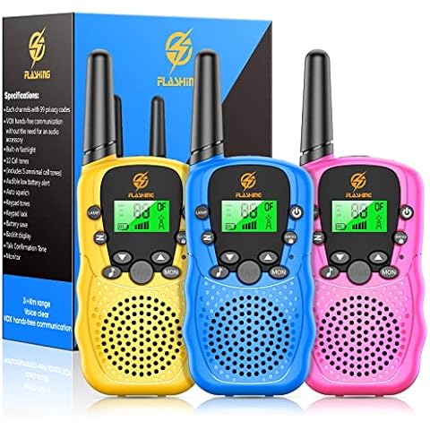 3 Packs Walkie Talkie Kids, Toys for 3-12 Year Old Boys Girls Gifts Outdoor Toys Boys Toys Age 3 4 5 6 7 8 9 10 11 12 Garden Toys Party Bag Fillers for Kids 3-12 Year Old Boy Gifts Kids Walkie Talkies Cover