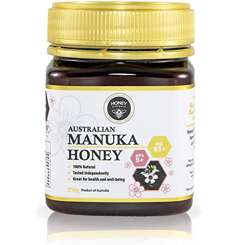 Honey Australia Manuka Honey MGO 83+ Raw Pure Rich Tasting Certified Manuka Honey NPA 5+ for Health & Wellbeing 8.8 Oz / 250 g