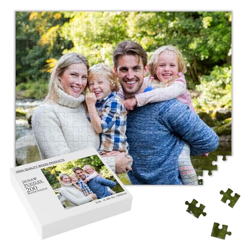 Personalisiertes Puzzle mit eigenem Bild-9/24/35/70/100/200/300/500/1000/1500 Teile:Gestalte selbst Puzzle mit Bild Fotopuzzle-personalisierte Geschenke mit Foto für Mama Kinder Familie zum Geburtstag