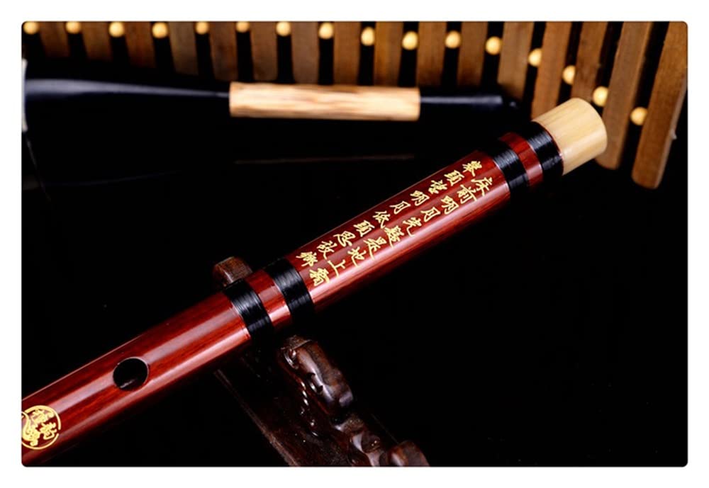 Dizi Chinese Bamboo Transverse Flau Fife - C d e f g Tune refinada Professional Performance Mahogany Flaute Red Rosewood Flauta(G)