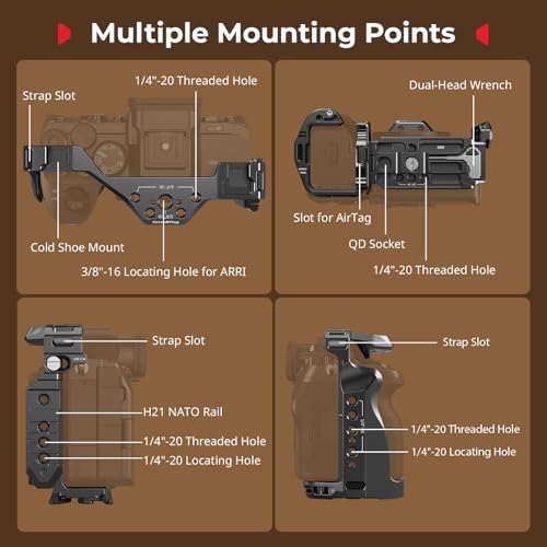 Image of SmallRig A7 V / A7 IV / A7R IV / A7R V / A7S III / A1 Camera Cage with Built-in Slot for AirTag, for Sony Alpha 7 V / 7R V / 7 IV / 7S III / 1 / 7R IV