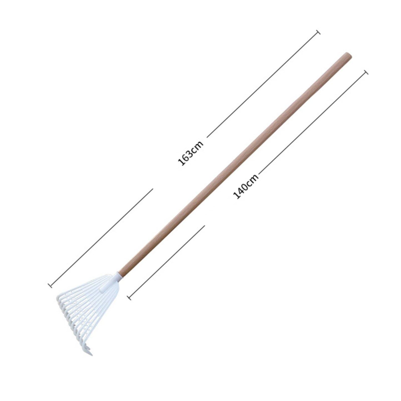 Rastrillo Hojas Plástico Ligero Utensilio Exterior Resistente a Golpes para Jardinería , White , 1.4M Poplar Handle