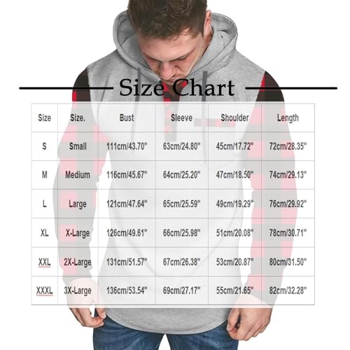 Men Sweatshirt 2025 Fall Half Button Long Sleeve Hoodies Casual Plaid Drawstring Hooded Pullover with Pockets2