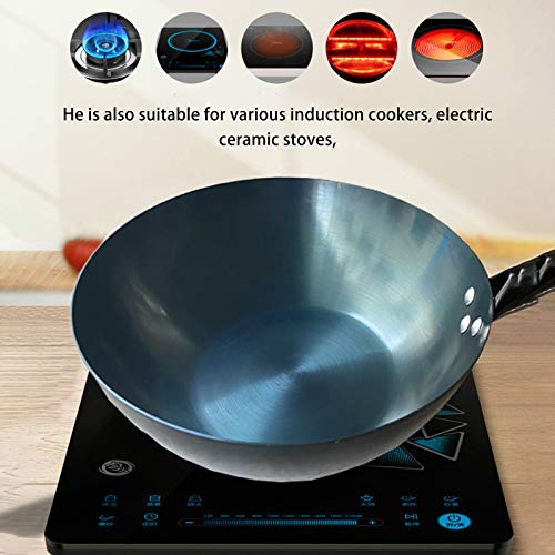 Wok de acero al carbono con pala de hierro 30 cm miniatura 2