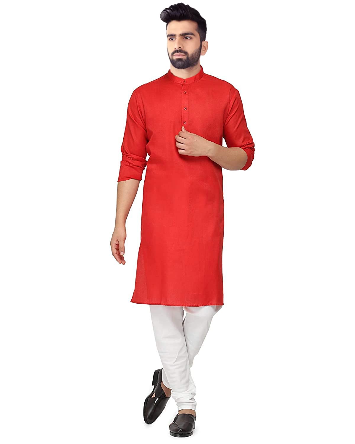 Lookmark Men's Cotton Blend Yellow Straight Kurta(Kurta 03-Xxl_)