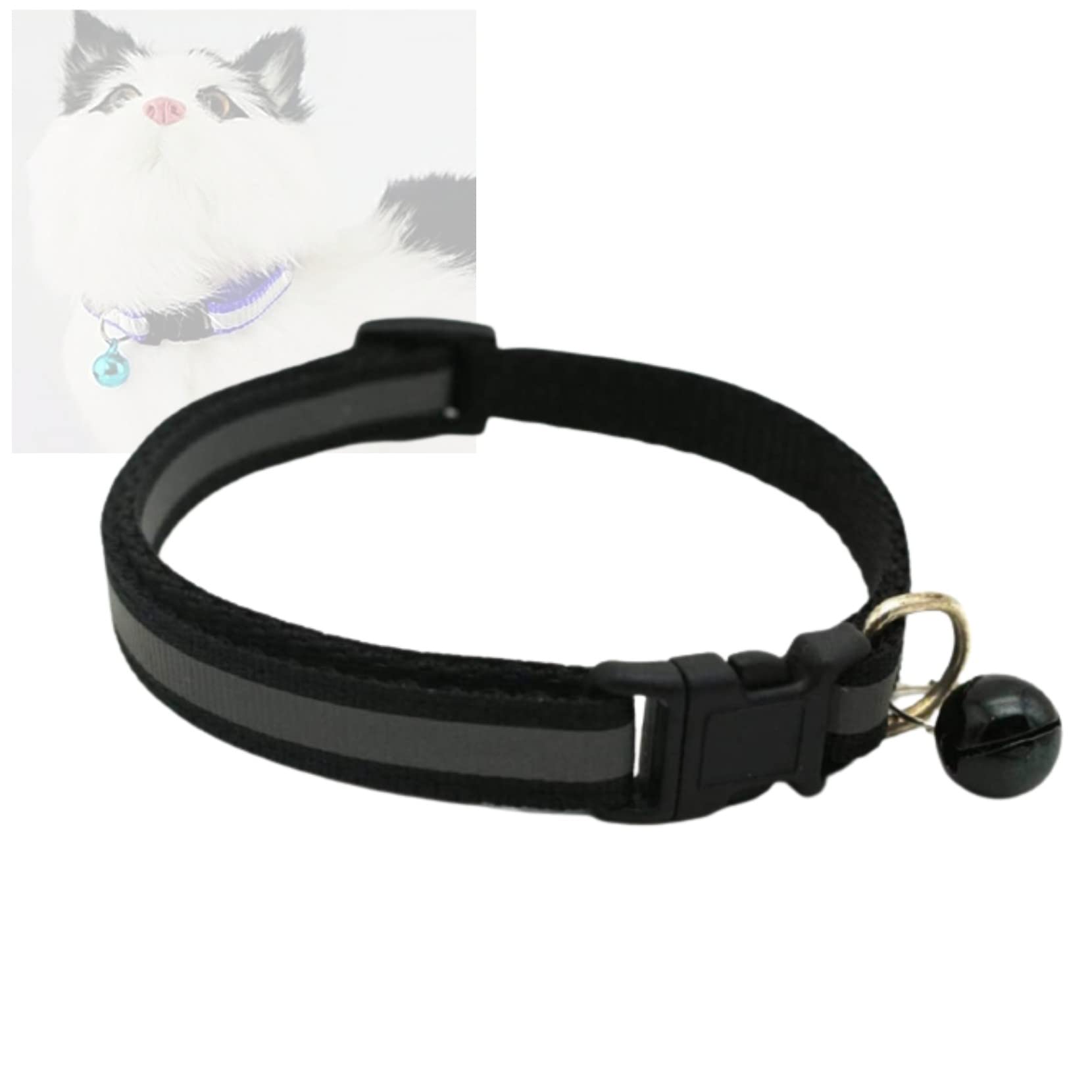 Petlicious & More® Reflective Design Cute Small Dogs & Puppy Collar with Bell for Mini Dogs & Cat Collar with Bell (Size-15mm, Color - Black) (B09N387169) Amazon Price History, Amazon Price Tracker