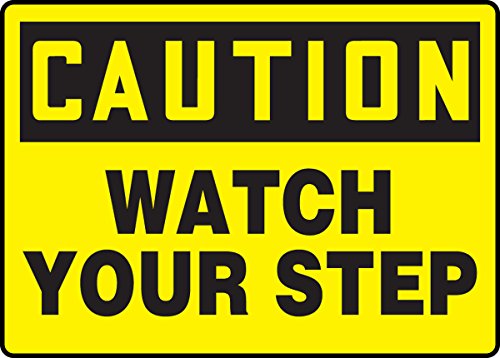Panneau de signalisation Caution Watch Your Step Accuform MSTF661XL