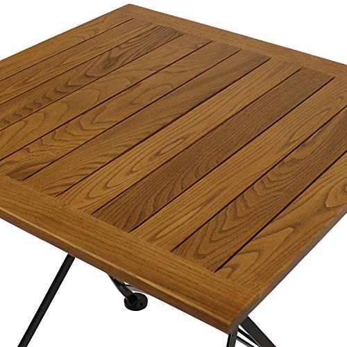 Sunnydaze 31-Inch Square European Chestnut Wood Folding Square Bistro Table - Indoor/Outdoor #TOP4