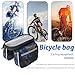 clinmday Bike Bag Top Tube Storage Bag Zipper Closure Large Capacity Waterproof Touch Screen Phone Case MTB Road Bike Bag for Outdoor Cycling Red