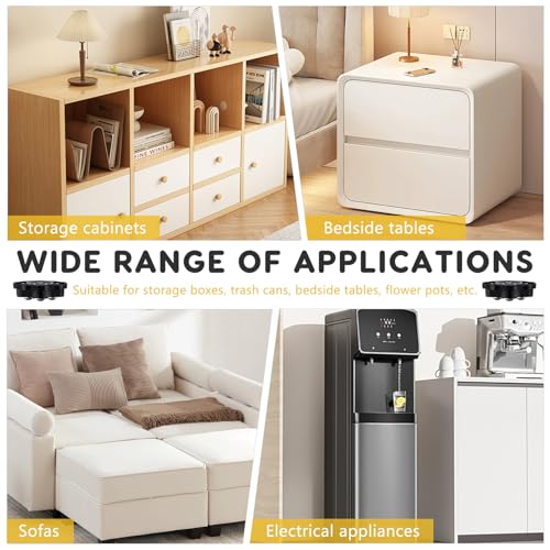 Kugelrollen für Möbel 8 Stück Möbelrollen Klein Kugelrollen Schwerlast Möbelrollen Flach Schwerlast 360 Grad Rollen für Küchengeräte Selbstklebendes mit 5 Stahlkugeln und Bremse, Tragfähigkeit 150kg