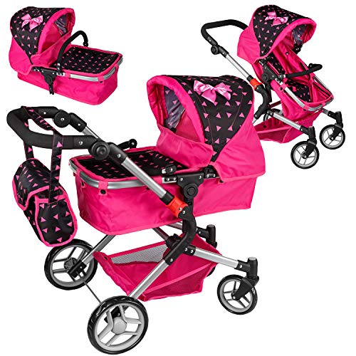Kinderplay Cochecito de Muñecas, Carrito Bebe Juguetes, Carrito muñecas, Asiento Deportivo, Altura...