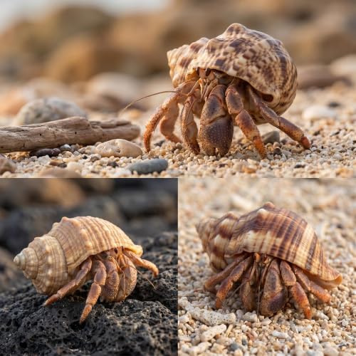 Image of 6PCS Hermit Crab Shells Medium to Large, Natural Sea Conch 2.5 inch-3.5 inch, Opening Size 1.5 inch - 2.7 inch | Growth Turbo Shells Hermit Crab Small Medium Large, Saltwater Hermit Crab Accessories