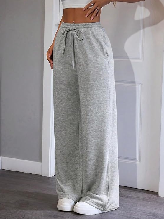 Image of Women's and Girl's Baggy Track Pants, Baggy Streetwear, Cotton Track Pants, Elastic Waist & Relaxed Fit Bottoms