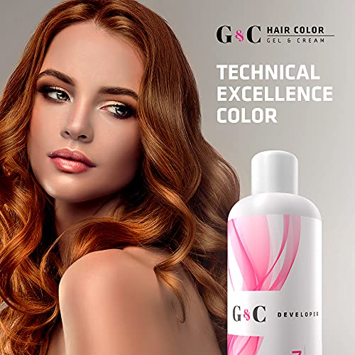 G & C Gel and Cream 40 Volume Professional Lightening System Peroxide Developer - Infused with Collagen for Sensitive Scalps, 33.8oz / 1lt, Superior Lift, Consistent Results, and Enhanced Hair Health