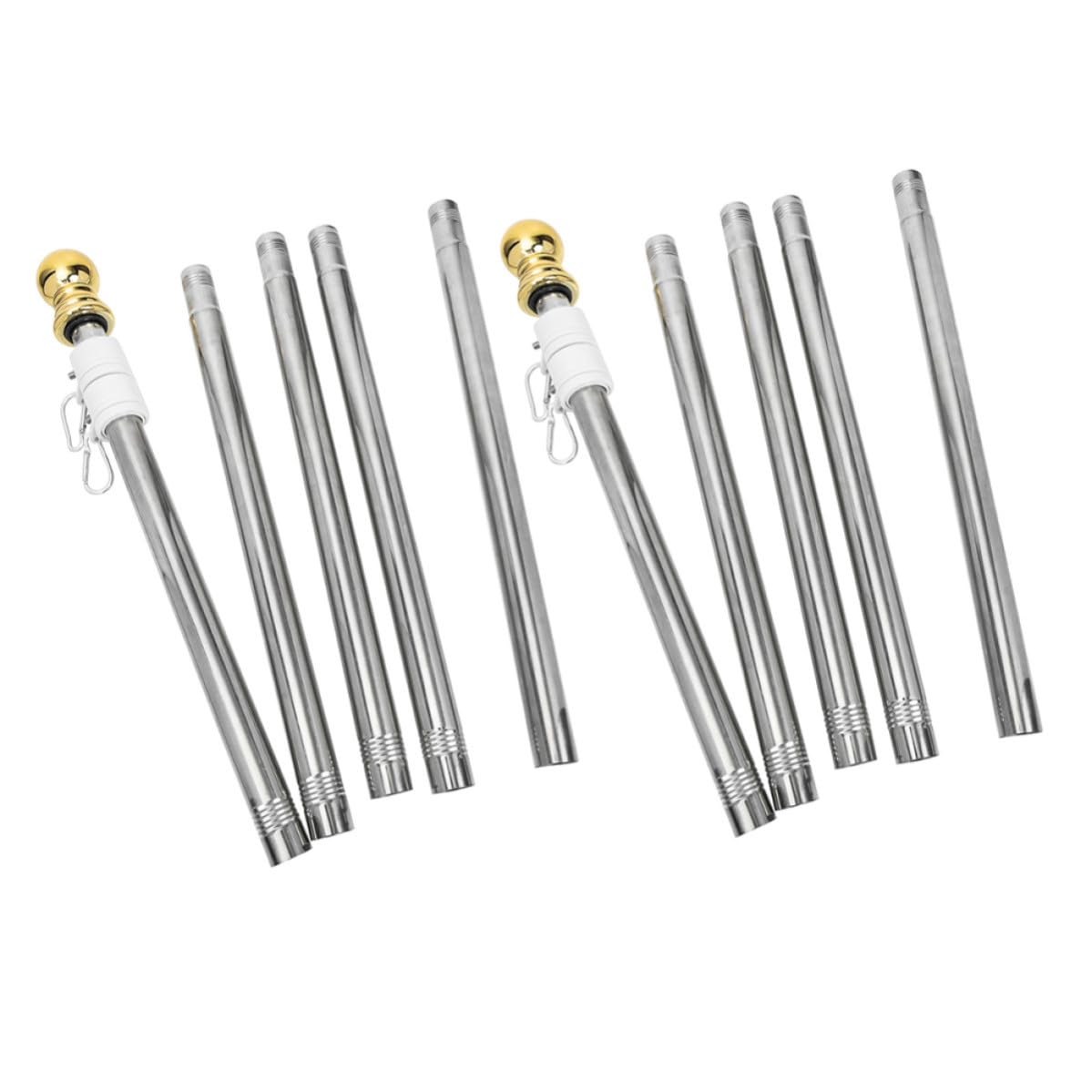 per Bandiera da Giardino in Acciaio Inox 2 Pezzi Antiruggine Facile da Riporre Supporto Girevole per Feste All'aperto e Gare