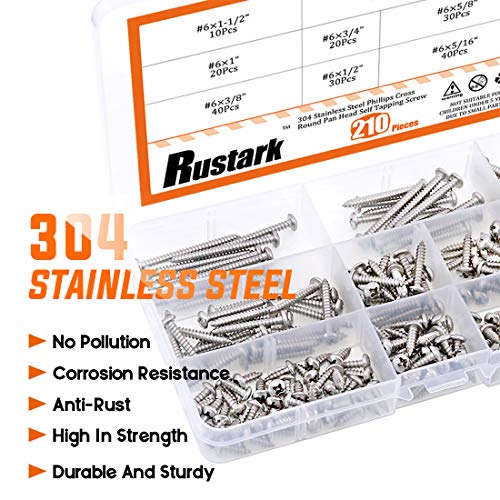 Vis autotaraudeuses cruciformes robustes alliage premium inox 304 Phillips #6 - 5