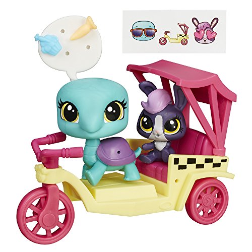 Littlest Pet Shop City Rides Turtle and Bunny Rickshaw Doll