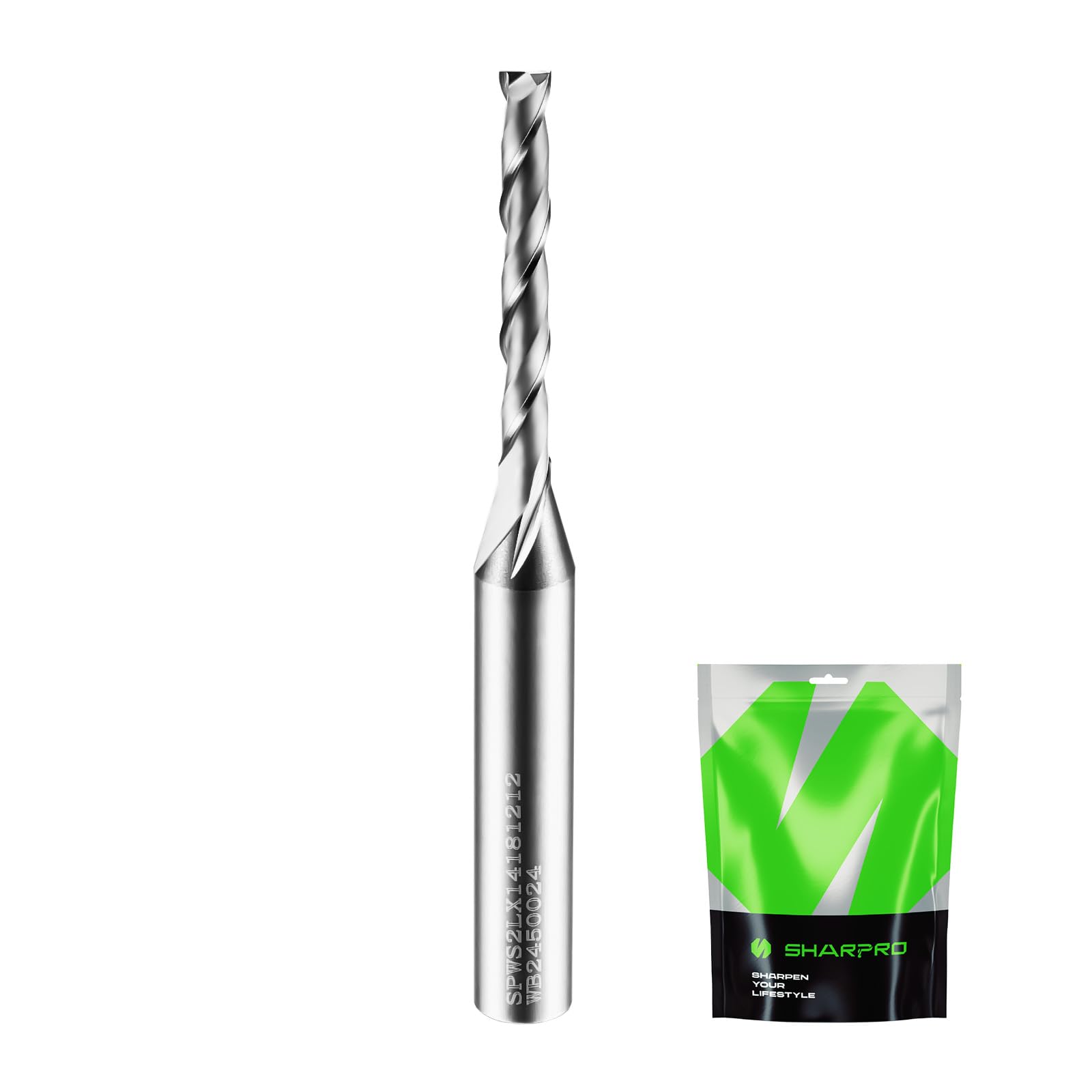 SHARPRO 1/8 Router Bit 1/4 Shank, Spiral Upcut Router bit, 1/4 Inch CNC Router Bits, Up Cut Spiral Router Bits 1/4 Shank,Solid Carbide Router Bits 1/4, Ideal for Wood Inlay, Plunge Plastic