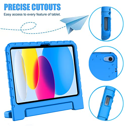 Avawo Ipad 10Th Generation Case Kids 10.9 Inch 2022, Ipad 10Th Case, Durable Shockproof Lightweight Protective Handle Stand 2022 10.9" Ipad 10Th Generation Case For Kids Child Toddlers, Blue #TOP3