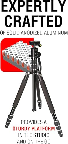 Miniatura 4 de Vidpro VentureMaxx AT-77 - Trípode de viaje profesional de aluminio de 77 pulgadas y monopie en uno con cabeza de bola, unidad de trípode completa