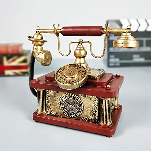 Téléphone fixe rétro en résine : une décoration de bureau vintage et élégante - 7