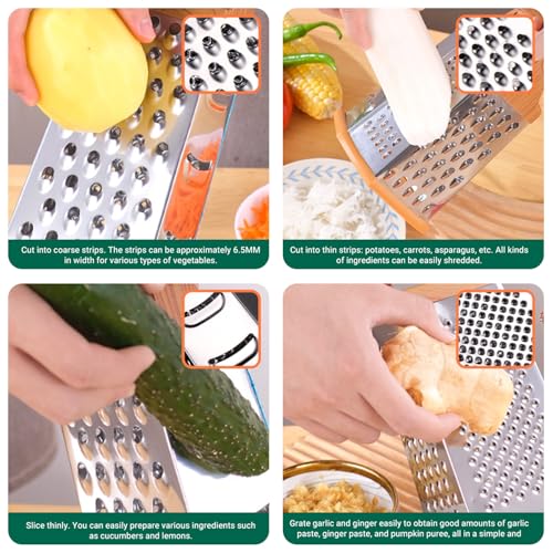 Rallador de caja de acero inoxidable multifuncional 6 lados miniatura 2