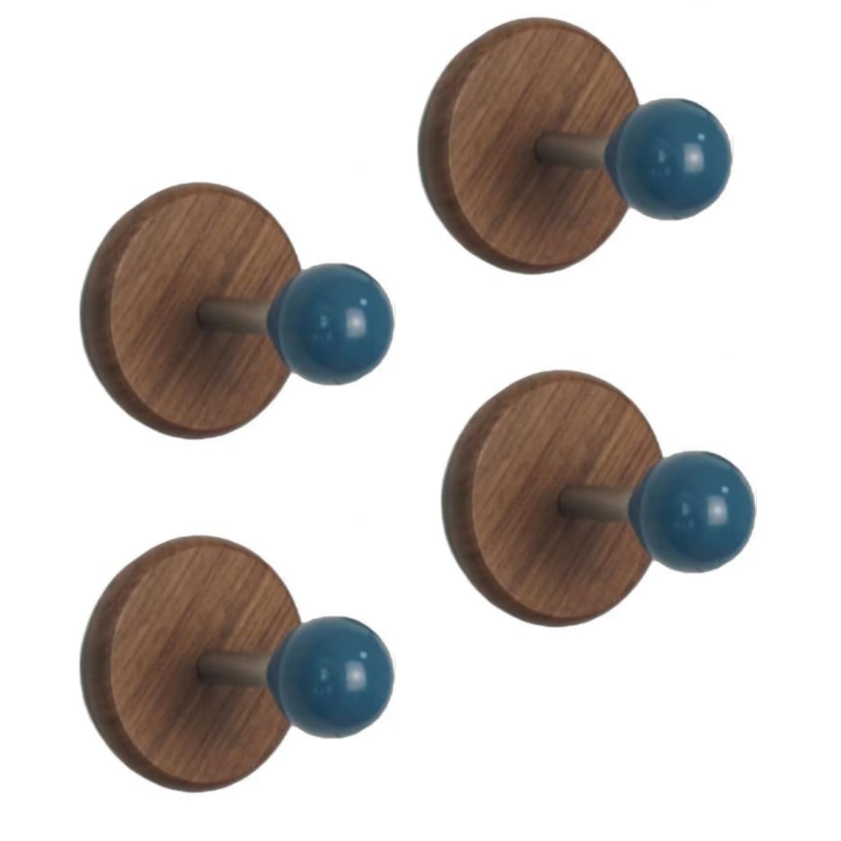 4 Pcs Colorful Magnetic Hooks Heavy Duty Magnet Hook Strong Neodymium Magnetic Coat Hooks Magnetic Hanger for Refrigerator, Metal Door, Locker for Hanging Towel, Coat, Bag, Umbrella (Blue)