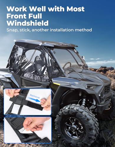 image for KEMIMOTO Soft Upper Doors Fit with Side Mirrors and Windshields, Compa