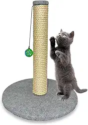 Arranhador para Gatos Torre Base Grande com Carpete Brinquedo Interativo Sisal 8mm (Cinza)