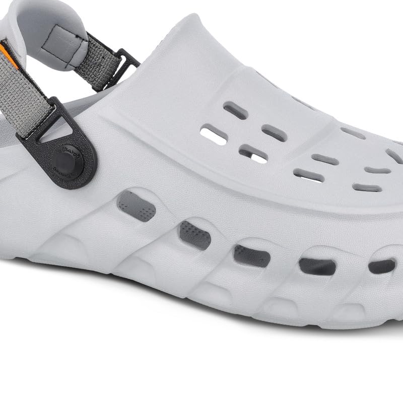 Image of WALKAROO Men Soft EVA Clogs with Adjustable Back Strap, Lightweight Ventilated Comfort Slip-On Outdoor Footwear, Durable Anti-Slip Clogs- WC8814
