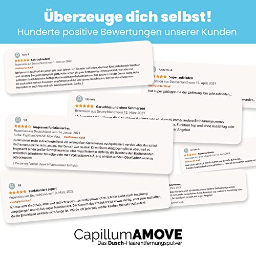 Capillum AMOVE AthleticX 300g Pulver Premium Enthaarungscreme Intimbereich - extra sanftes Enthaarungspulver Männer Schmerzfreie Dusch-Haarentfernungscreme ohne Zusatzstoffe mit neutralem Geruch - Image 8