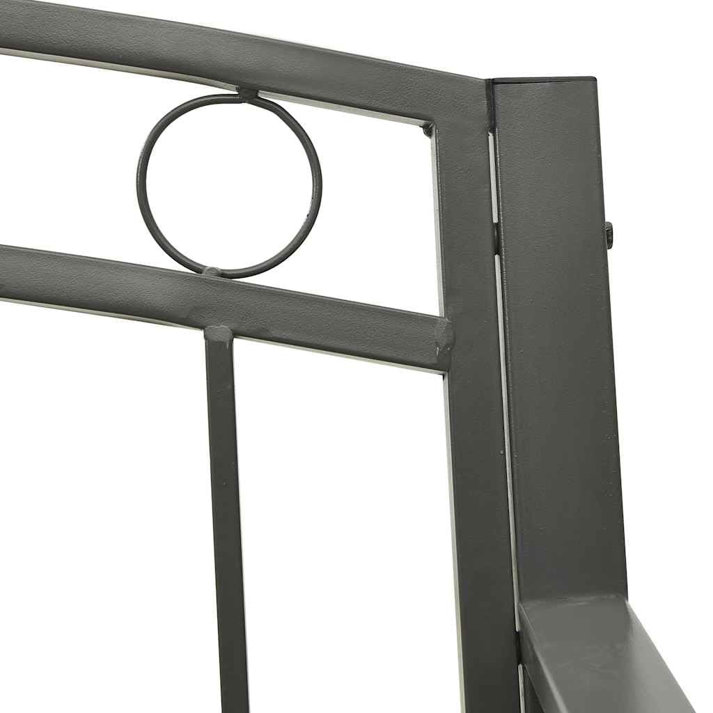 Gartenbank mit integriertem Tisch, Stahl 120x51x81 cm, Grau, Balkon Terrasse Garten, platzsparend